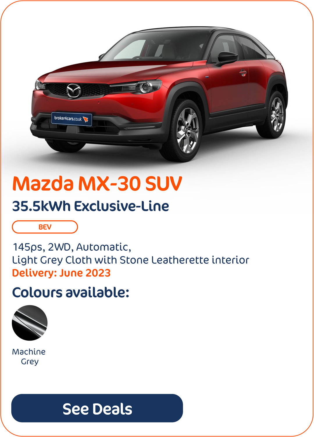 Mazda MX-30 SUV 35.5kWh Exclusive-Line - Click to Enquire